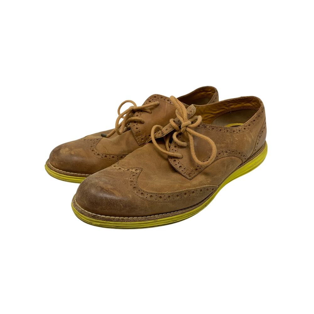 Cole Haan Lunargrand Oxford Shoes Womens Size 9 Brown Leather Yellow *READ - Picture 2 of 7